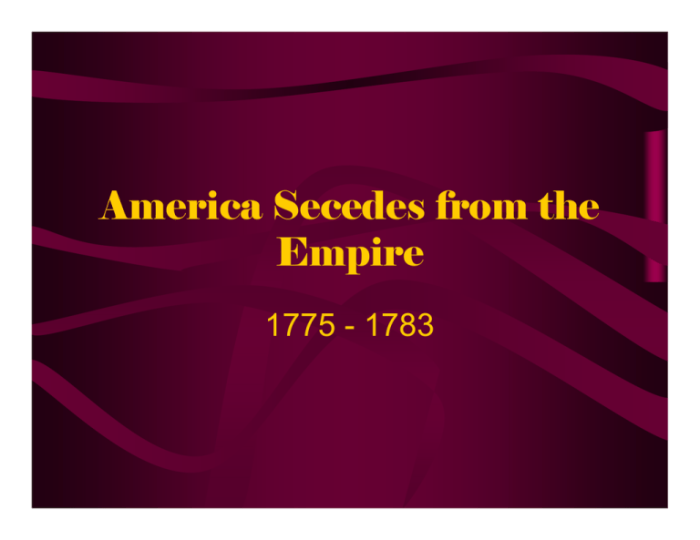 America secedes from the empire