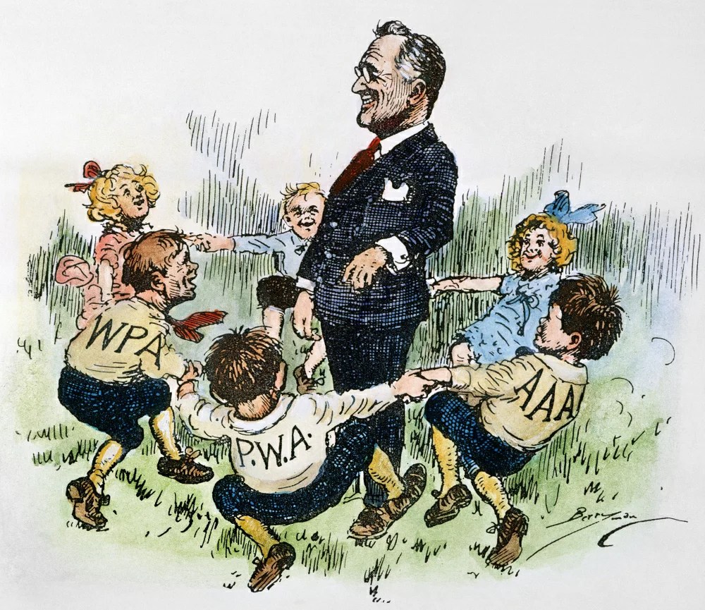 New deal remedies political cartoon