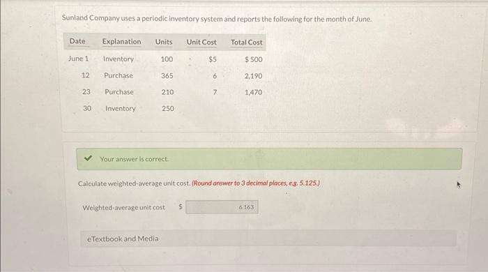 Sunland company uses a periodic inventory system