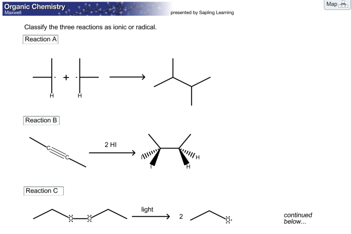 Radical solved classify reactions ionic two